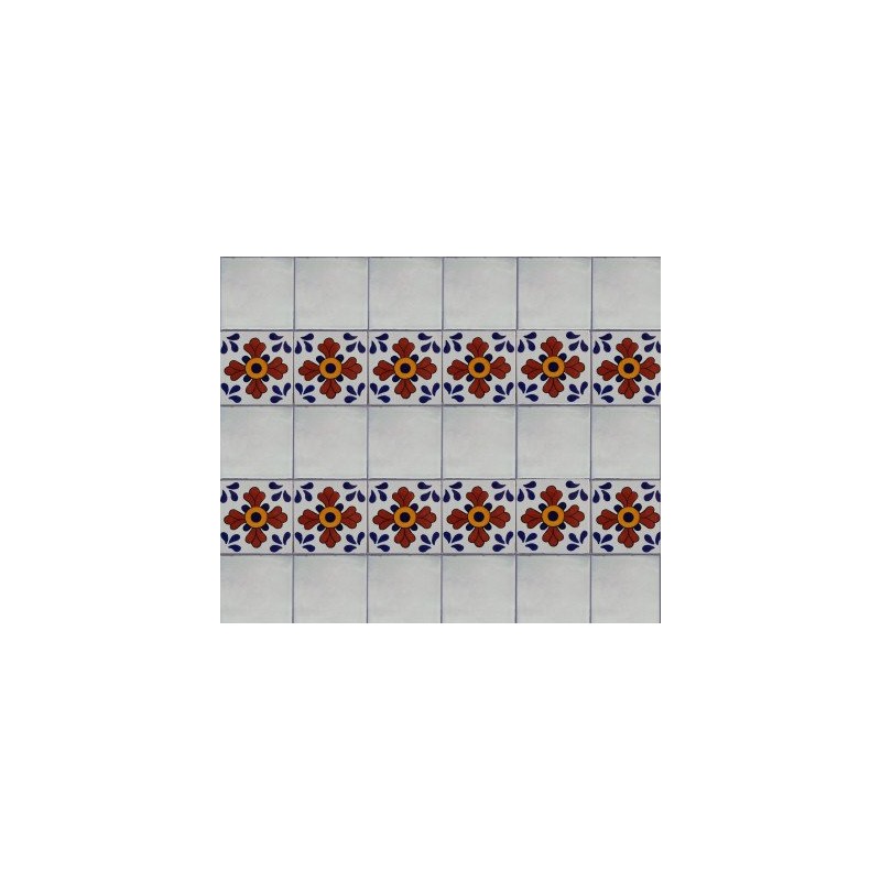 6x6 4 pcs Blue Seville Talavera Mexican Tile