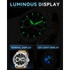 MEGALITH Men's Watch Digital Leather Strap Analogue Wrist Watches for
