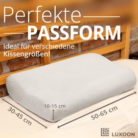 Luxoon Health Pillow Case - 95% Cotton / 5% Elastane, Breathable and Skin-friendly, Washable, for Comfort and Hygiene, Pack of 2, 30-45 x 50-65 cm, White