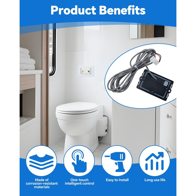 36387 Wall Switch, Tecma RV Toilet Silence Plus with 11.8ft