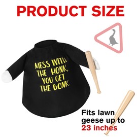 Yeyeplum Baseball Porch Goose Outfits Mess with The Honk You Get The Bonk Slogan T-Shirts and Baseball Bats for 23" Patio Goose Outdoor Garden Yard Decor