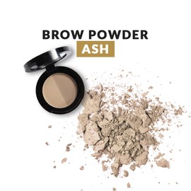 Mela Beauty Studio Brow Powder Duo | Two-shade Brow Powder Compact | Enhance Color and Fill in your Eyebrows | Get Naturally Beautiful Eyebrows | Smudge-proof humidity resistant Formula (Ash)