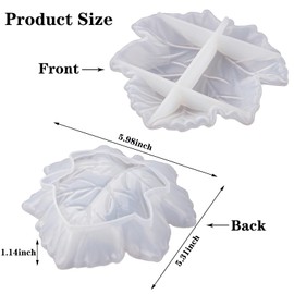 Voaesdk Maple Leaf Tray Resin Mold, Storage Tray Silicone Mould for Epoxy Resin, 3D Textured Leaf Container Molds for DIY Concrete Clay Jewelry Dish Plate Candle Holder Art Craft Home Decor