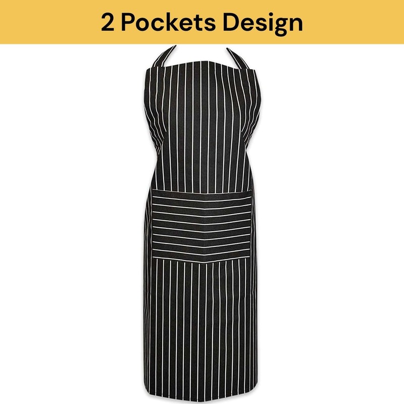 EZONEDEAL Bib Apron, Unisex Aprons Adjustable Waterdrop Resistant With 2