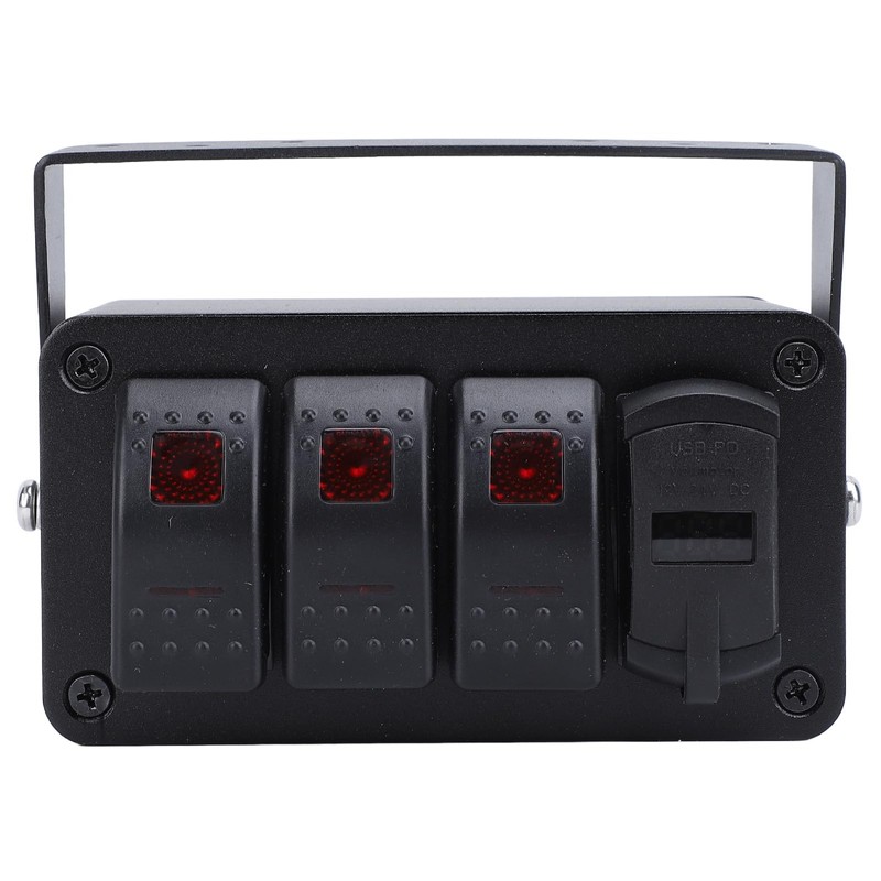 3 Gang Rocker Switch Panel, Waterproof Toggle Switch, Marine Boat