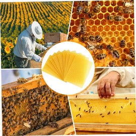 Beeswax Sheets 10Pcs Beeswax Foundation Sheets Wax Foundation for Bee Frames Natural Honeycomb Sheets Beeswax Sheets