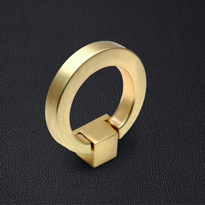 Bonsicoky 6 Pcs Round Cabinet Ring Pull Handles Single Hole