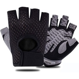 E T EASYTAO Guantes Deportivos Mujer y Hombre, Guantes de Fitness y Ciclismo, Diseño Medio Dedo y Transpirable para Levantamiento, Ejercicio Físico o Entrenamiento al Aire Libre (Negro, S)