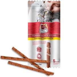 Country Kitchen Chicken & Liver Tender Meaty Sticks Cat Treats, High in Protein, Easy to Break and Chew, 0.88 Oz, 5 Count