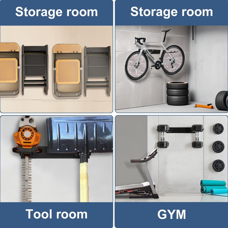 2Pack Folding Chair Storage Rack, Chair Hangers for Garage Wall,