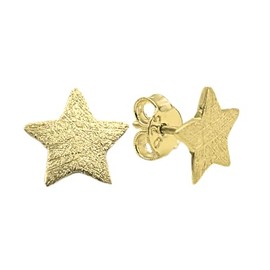 Silver star stud earrings (gold)