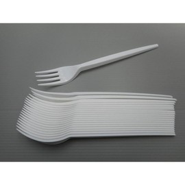100 Pieces White Plastic Fork Strong Heavy Duty White Plastic Forks, Reusable and Washable Forks Perfect for Outdoor & Indoor Parties, Tableware and Dinnerware,Reusable Forks
