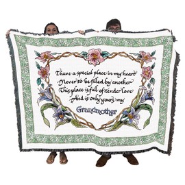 Grandmothers Tender Love - Audrey Jean Roberts - Blanket Throw Woven from Cotton - Made in The USA (72x54)