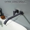 BEIYI Matte Black Wall Mount Tub Filler Bath Tub Faucet