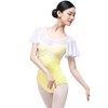 s.lemon Ballet Adult Leotard, Stylish, Short Sleeve, White, Rhythmic Gymnastics,