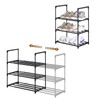 Mooisco 3-Tier Expandable Shoe Rack, Adjustable Metal Shoe Storage, Sturdy