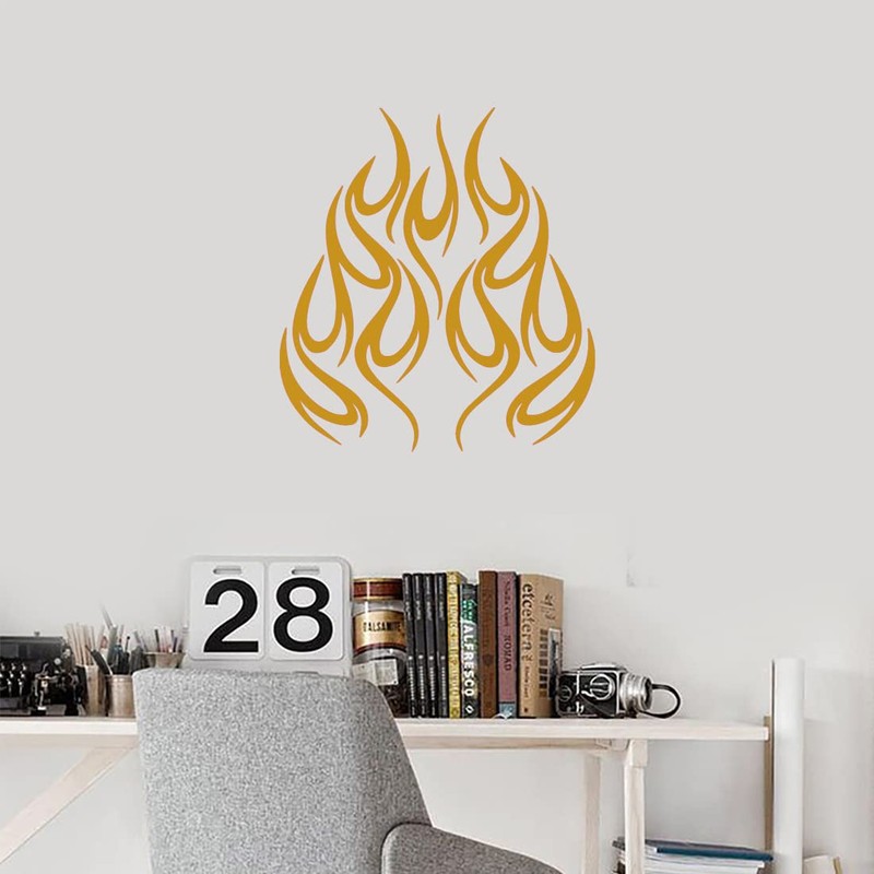 NBFU Decals Flames Motorcycle Graphics (Metallic Gold) (Set of 2)