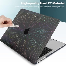 KEROM Clear Black Case for MacBook Pro 13 inch 2022-2016 M2 M1 A2338 A2289 A2251 A2159 A1989 A1706, MacBook Pro 13 inch Clear Case with Design, Plastic Hard Shell Case & Keyboard Cover, Line