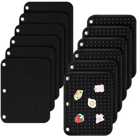 Preboun 6 Sets 8.5 x 11 Inch Enamel Pin Display Pages Felt Pin Boards with Protective Page Brooch Display Holder Storage Organizer for Brooch, Buttons and Lapel Collections(Black)