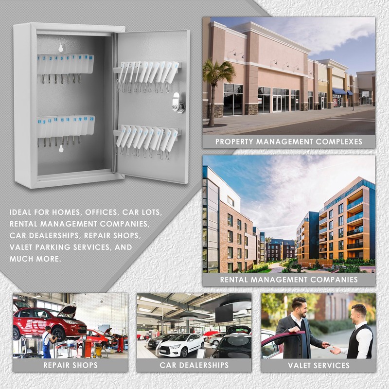 BARSKA Steel 40 Key Safe Wall Cabinet Key Lock Box