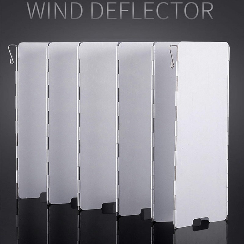 SPPHONEIX 10-Plate Foldable Aluminum Wind Shield for Camping Cookers and