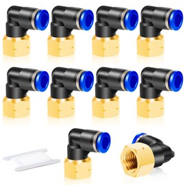 ERGAOBOY Pack of 10 6 mm Pipe AD x 1/4 BSP Female Thread Pipe Fittings Pneumatic Union Pipe Fittings (PLF6-02)