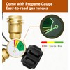 CALPOSE Propane Splitter, Propane Tank Y Splitter Adapter with Gauge,