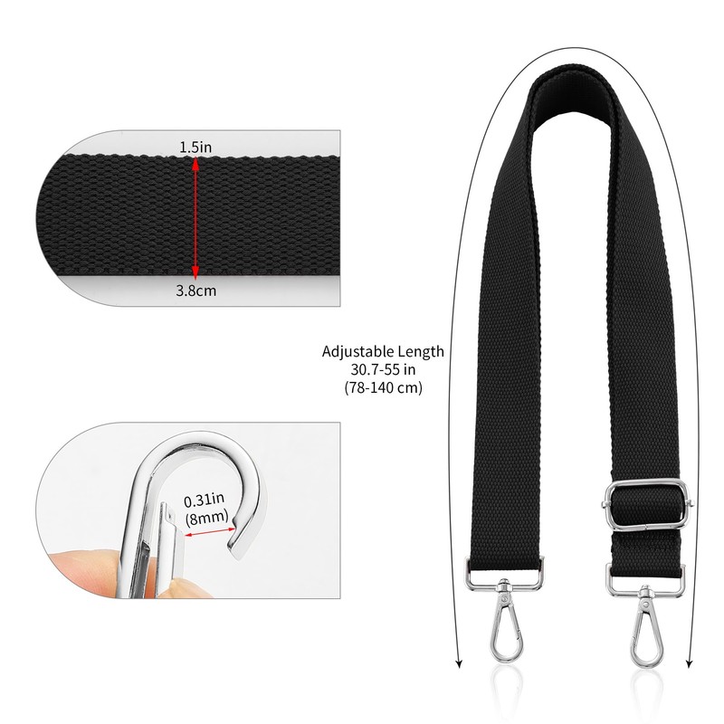 Hamdecro Wide Purse Strap Replacement Crossbody Shoulder Bag, Universal Adjustable