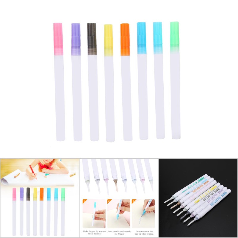 8 Pcs Outline Pen Writing Drawing 1~2mm Double Line Coloured