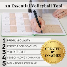 The Playbook Journal – Volleyball Notebook Coaching Book and Rotation Tracker, Volleyball Coaching Supplies and Essentials for Men & Women & Players, Coach Gifts
