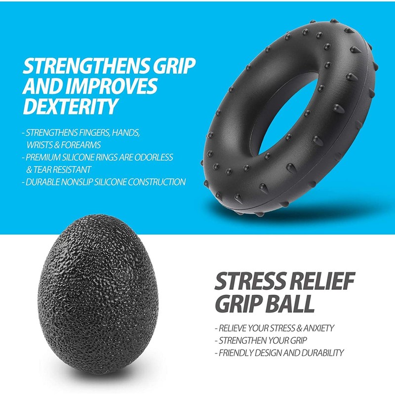 NIYIKOW Grip Strength Trainer Kit with Counter (5 Pack), Counting