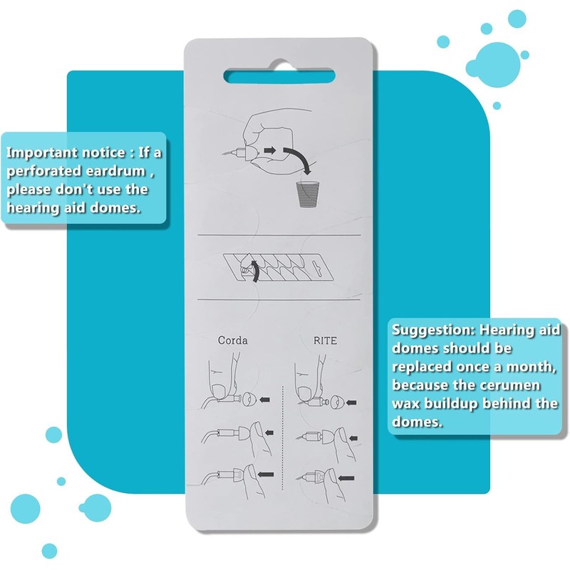 Open Domes Double Vent Hearing Aid for Oticon Replacements, 6mm