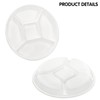 ZILAMGOO 50 Pack 5 Compartment Disposable Paper Plates, Eco-Friendly Sectional