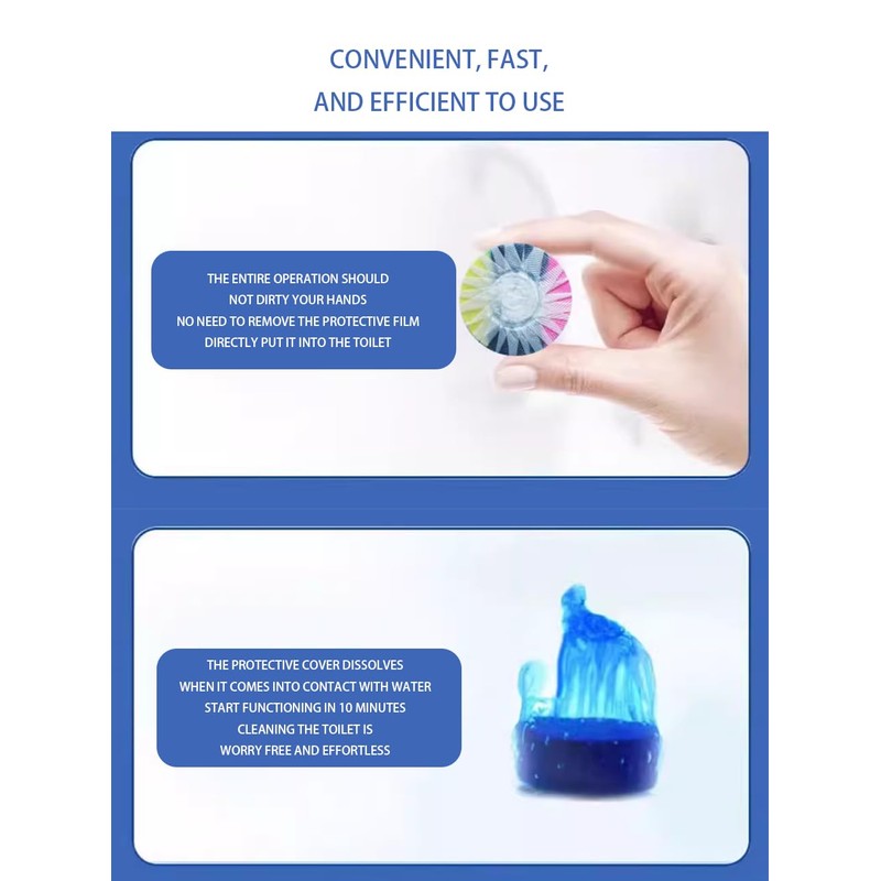 SLTG2020 8pcs Blue Bubbles Toilet Cleaner ，Bathroom Toilet Tank Cleaner，Blue