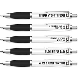 Silly Sentiments 5 Pack of Ballpoint Pens - Dog Pen Set - For Colleague's Birthday - Funny Novelty Stationery Gift for Dog Lovers and Friends - Office Desk Accessories