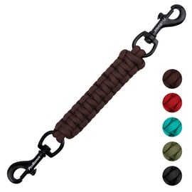 PetBonus Dog Collar Safety Clip, Handmade Backup Safety Strap for Dog Harness, Prong Collar, Pinch Collar, Double Ended Clasp Leash Connector (Brown)