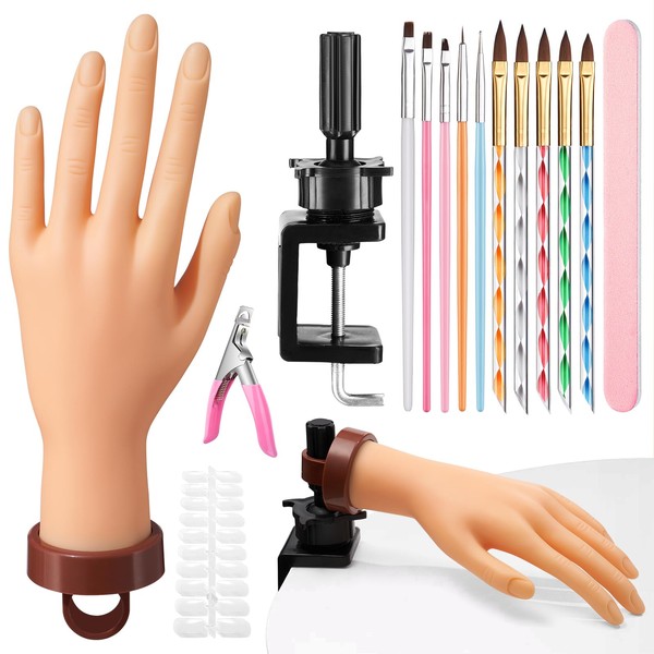 Wilfniee Wilfniee Nail Practice Hand for Acrylic Nails: Soft Rubber