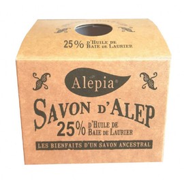 Aleppo soap Natural 190g - 25% Laurel oil - Savon d'Alep Naturel 190g - 25% Huile de Laurier