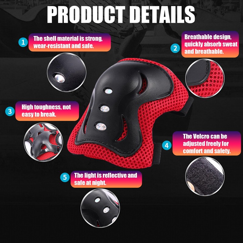 JSTHHTT Kids Sports Protective Gear Set,Kids Knee Pads Set,Knee Pads