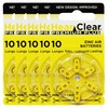 HearClear Size 10 PR230 1.45V Hearing Aid Batteries Yellow Tab