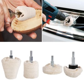 Polishing Attachment, Polishing Wheel for Drilling, Wheel Shaped Polishing Tool, Polishing Buffing Pad, Polishing Pads for Drills, Polishing Wheel Pads, Cotton Polishing Wheel Pads, 4 Pieces