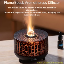 EMUTECK Volcano Diffuser Essential Oil Diffuser, Aroma Cool Mist Air Humidifier with Remote Control, Aromatherapy Machine with Ambient Light, Waterless Auto-Off Timer Setting for Home Office Room