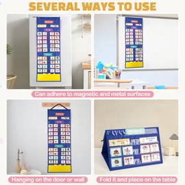 Visual Timetable 132 PECS Cards Weekly Behaviour Charts for Children, Now and Next Autism Sensory Equipment Magnetic Tile Board for Home School ADHD ASD