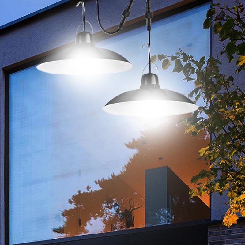 Shed Solar Light,Work Light with 2 Heads | Waterproof Solar