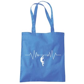 Rock Climb Heartbeat rock climbing enthusiast - Tote Shopping Bag - Sports Hobby Fan One size cornflower blue