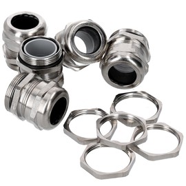 Pack of 5 Kalitec M20 Cable Gland Brass 7.0-13.0 mm Clamping Range I M20 Locking Nut Brass I Gas and Waterproof Cable Guide