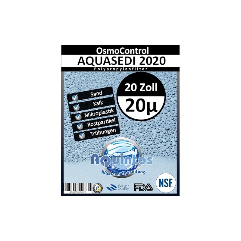 Sediment Filter 20 x 4.5 Inch Sand Filter Rust Particulate