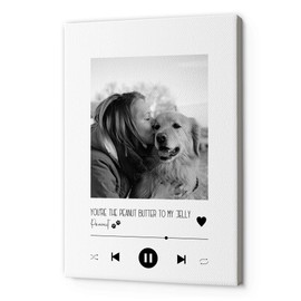 Photo canvas in trendy song cover design with name, song title or individual dedication | original and personal gift idea for Christmas.