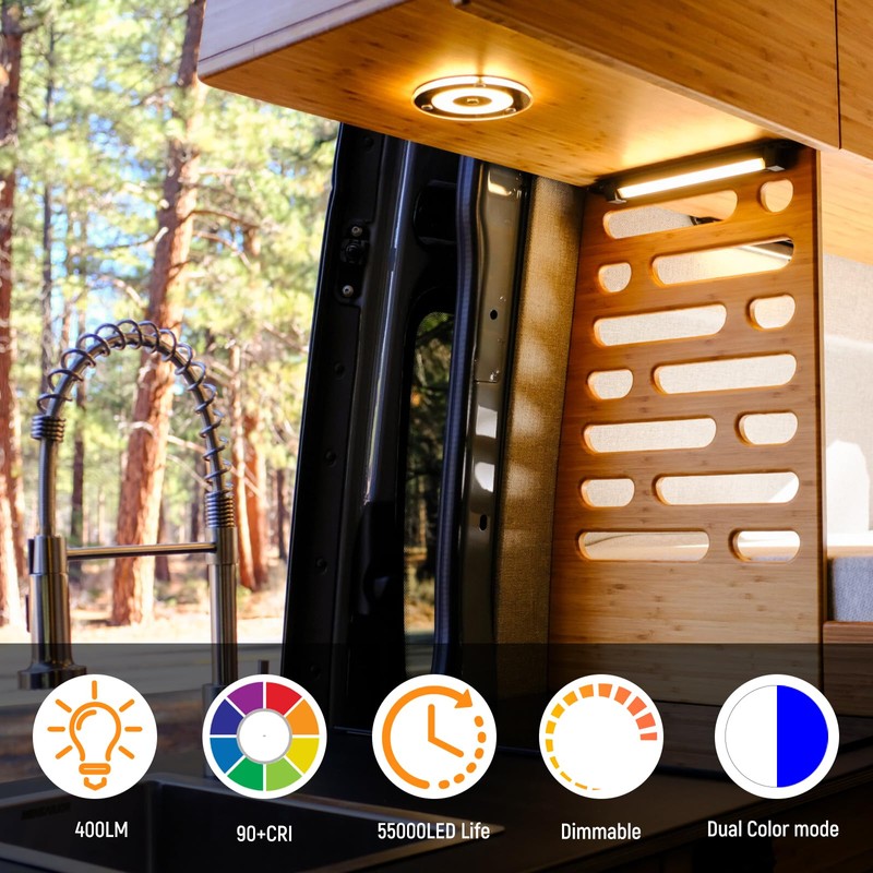 Obeaming 12 V LED Ceiling Light Camper, Dimmable Panel Light