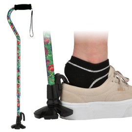 NOVA Shoe Horn Cane Tip, Walking Cane Accessories for Stability and Comfort, Slip On Walking Stick with Shoe Horn Attachment